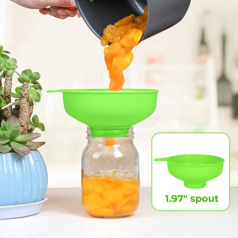 BALIWELL Wide Mouth Kitchen Funnel, Food Grade Plastic Cooking Canning Funnel with 4 Sizes Spouts for Filling Wide and Regular Mason Jars, Spray Dropper Oil Bottle Jug Spices Shampoo Sauce - Image 4
